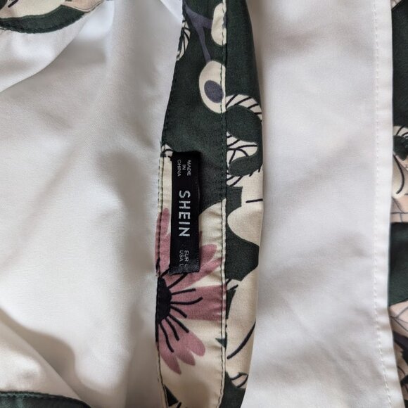 SHEIN Pocket Front Blouse & Floral Print Skirt Set Size Large - Picture 6 of 7